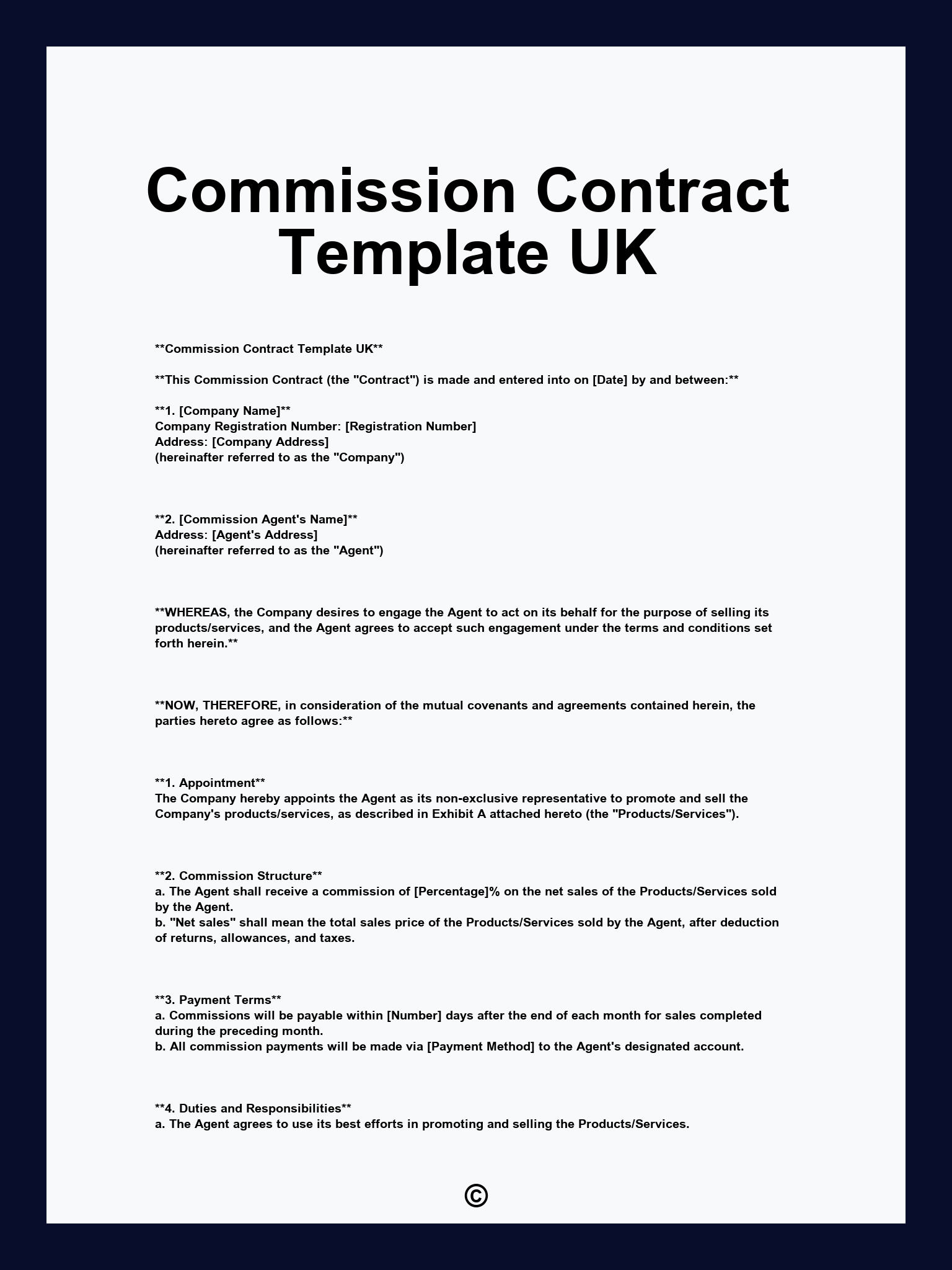 Commission Contract Template UK