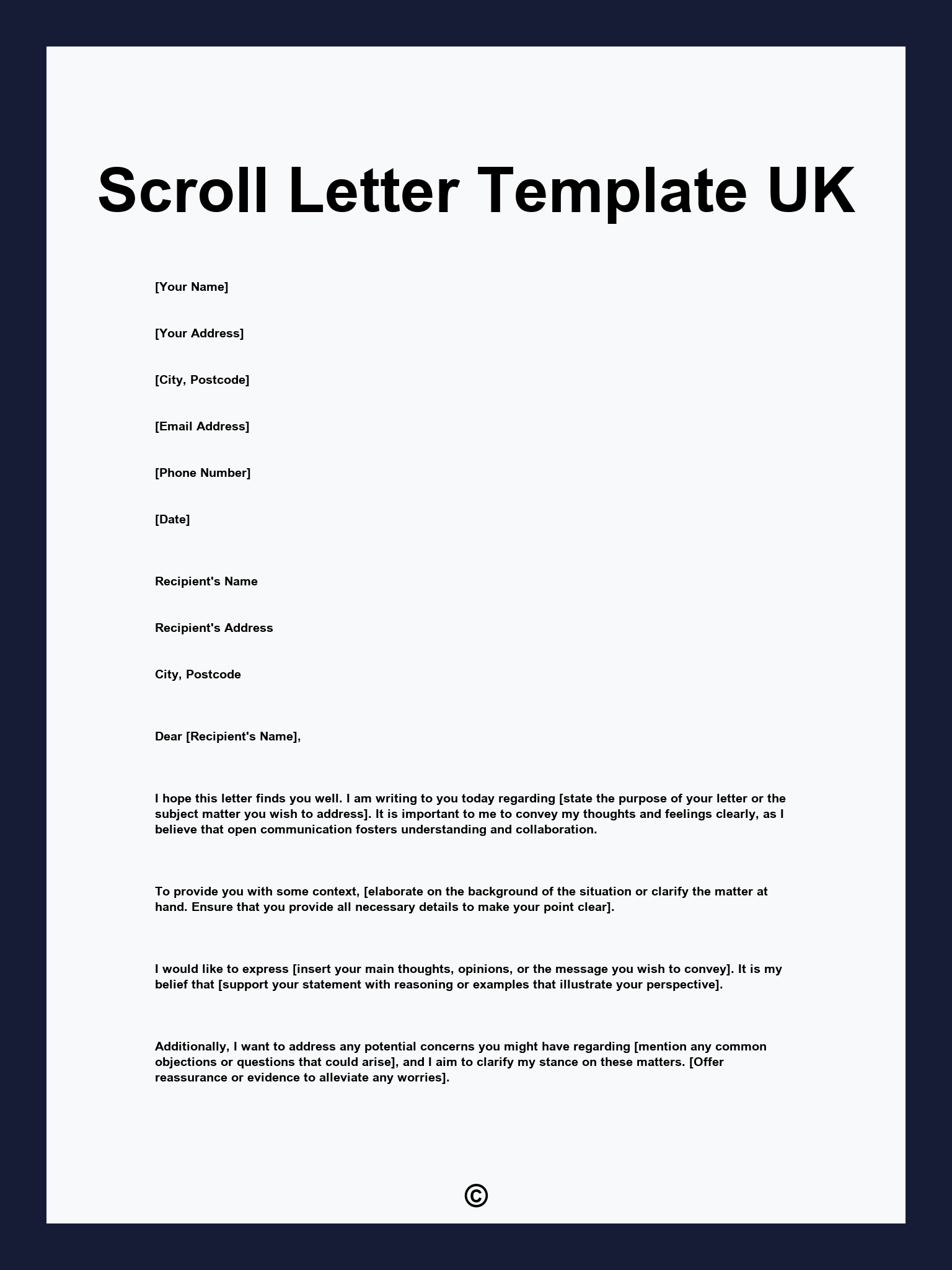 Scroll Letter Template UK
